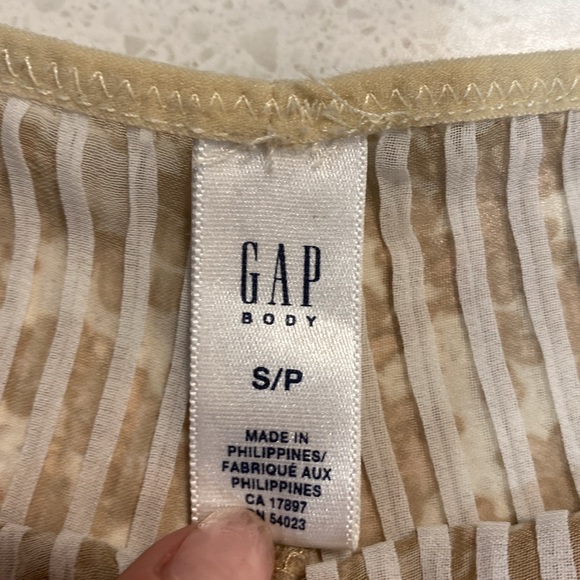 GAP BODY stretch accordion pleat sleep short sheer floral stripe S - Picture 2 of 5